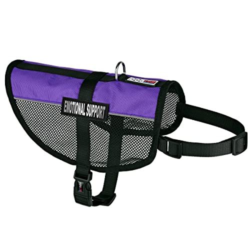 Dogline MaxAire Multi-Purpose Mesh Vest for Dogs and 2 Removable EMOTIONAL Support Patches, 30 to 38", Purple von Dogline