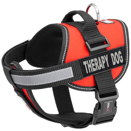 Dogline Hundegeschirr und 2 abnehmbare Therapie-Flicken, Größe S / 45,7 cm bis 63,5 cm, Rot Dogline Hundegeschirr und 2 abnehmbare Therapie-Flicken, Größe S / 45,7 cm bis 63,5 cm, Rot von Dogline