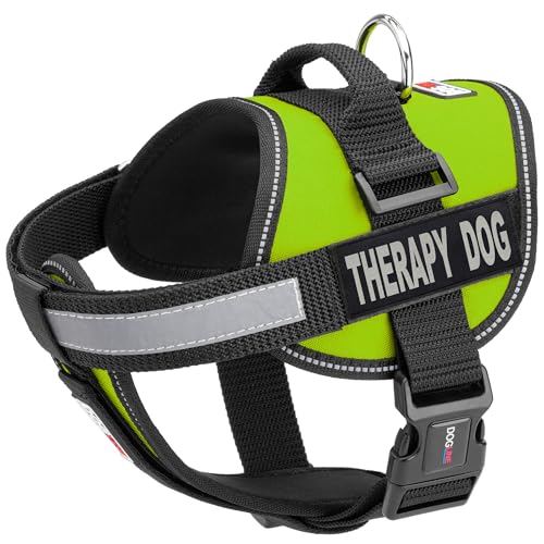 Dogline Hundegeschirr und 2 abnehmbare Therapie-Flicken, Größe M/55,9 cm bis 76,2 cm, Grün von Dogline