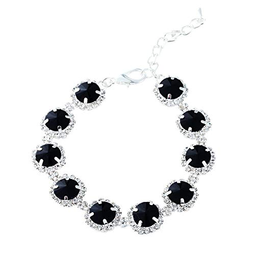 Dogs Kingdom Halsband für Hunde und Katzen, Kristall, glitzernde Strasssteine, Party-Prinzessinnen-Halskette, verstellbar, Schwarz, Größe S: 20,3–25,4 cm Halsumfang von Dogs Kingdom