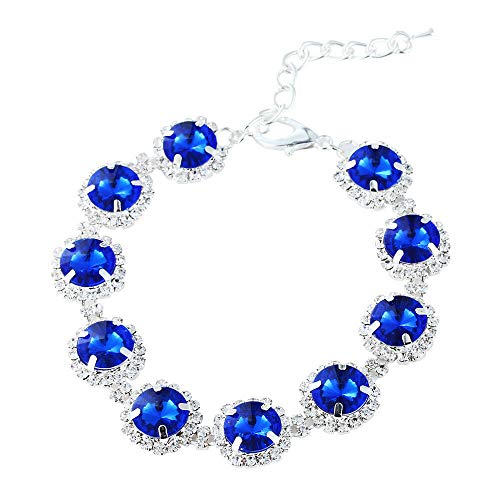 Dogs Kingdom Halsband für Hunde und Katzen, Kristall, glitzernde Strasssteine, Party-Prinzessinnen-Halskette, verstellbar, Zubehör, Dunkelblau, S: 20,3–25,4 cm Halsumfang von Dogs Kingdom