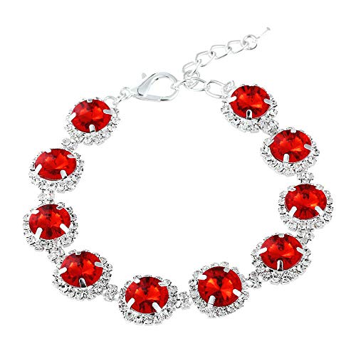Dogs Kingdom Halsband für Hunde und Katzen, Kristall-Halsband, glitzernde Strasssteine, Party-Prinzessinnen-Halskette, verstellbar, Rot, M: 25,4–30,5 cm Halsumfang von Dogs Kingdom