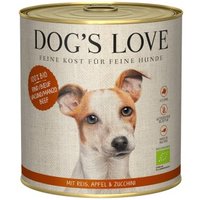 DOG'S LOVE BIO 6x800g Rind mit Reis, Apfel & Zucchini von Dog's Love