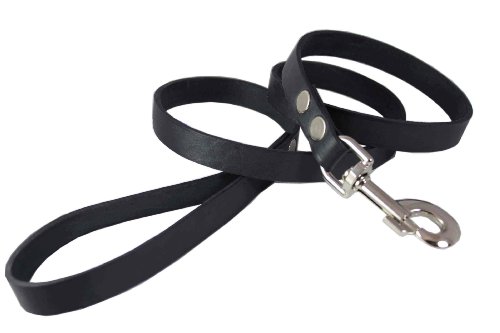 Klassische Hundeleine aus echtem Leder, 1,9 cm breit, für große Hunde, Schwarz Klassische Hundeleine aus echtem Leder, 1,9 cm breit, für große Hunde, Schwarz von Dogs My Love