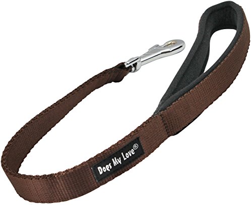 Kurze Hundeleine mit gepolstertem Griff, Nylon, 55,9 cm lang, Braun, Größe XL 2,5 cm breit Kurze Hundeleine mit gepolstertem Griff, Nylon, 55,9 cm lang, Braun, Größe XL 2,5 cm breit von Dogs My Love