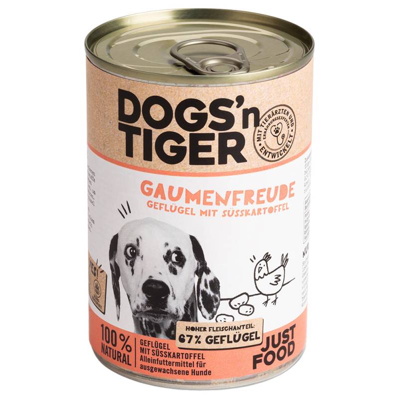 Dogs'n Tiger Adult 6 x 400 g - Geflügel & Süßkartoffel von Dogs'n Tiger