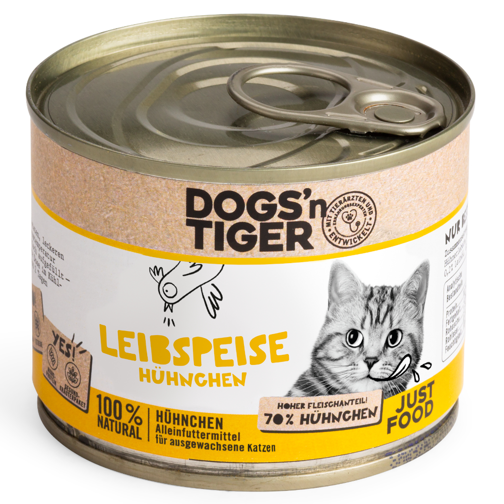 Dogs'n Tiger Adult Cat 6 x 200 g - Leibspeise Hühnchen von Dogs'n Tiger