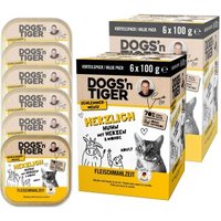 Dogs'n Tiger Adult Nassfutter Katze, Herzlich, Huhn, Rinderherzen & Karotte 12x100 g von Dogs'n Tiger
