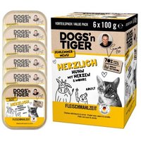 Dogs'n Tiger Adult Nassfutter Katze, Herzlich, Huhn, Rinderherzen & Karotte von Dogs'n Tiger