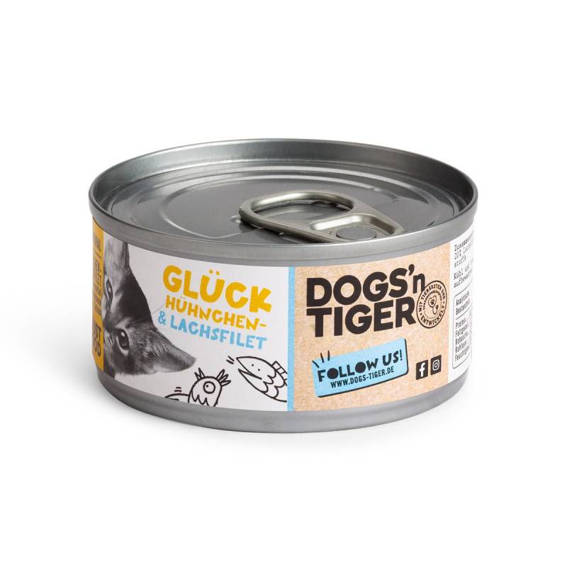 Dogs'n Tiger Glück Nassfutter Hühner- & Lachsfilet 12x70g von Dogs'n Tiger