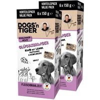 Dogs'n Tiger Glücksbringer Multibox Rind & Lamm 12x150 g von Dogs'n Tiger