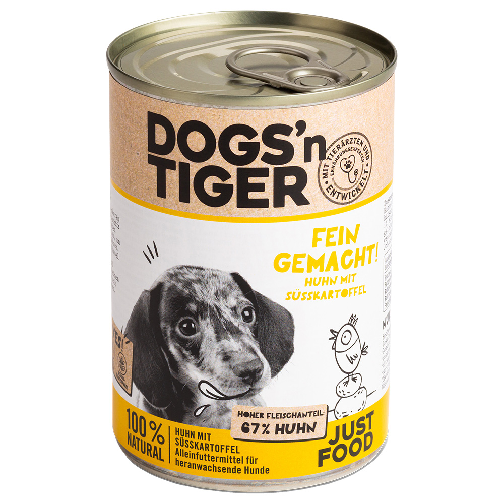 Dogs'n Tiger Junior 6 x 400 g - Huhn & Süßkartoffel von Dogs'n Tiger