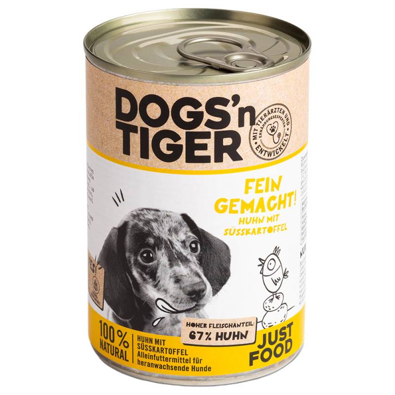 Dogs'n Tiger Junior 6 x 400 g - Huhn & Süßkartoffel von Dogs'n Tiger