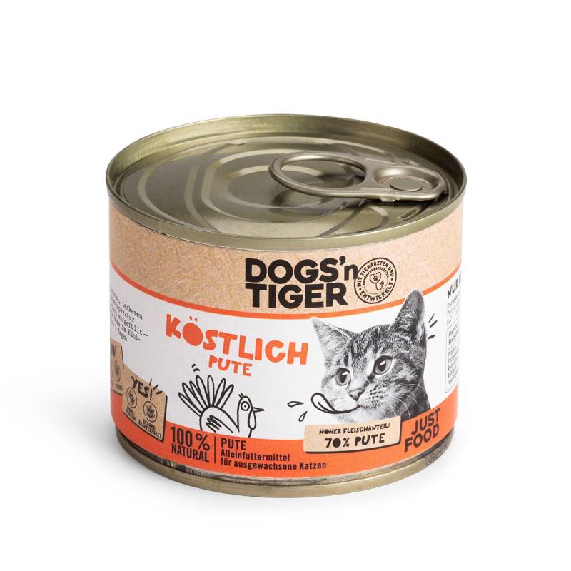 Dogs'n Tiger Köstlich Nassfutter Pute 6x200g von Dogs'n Tiger