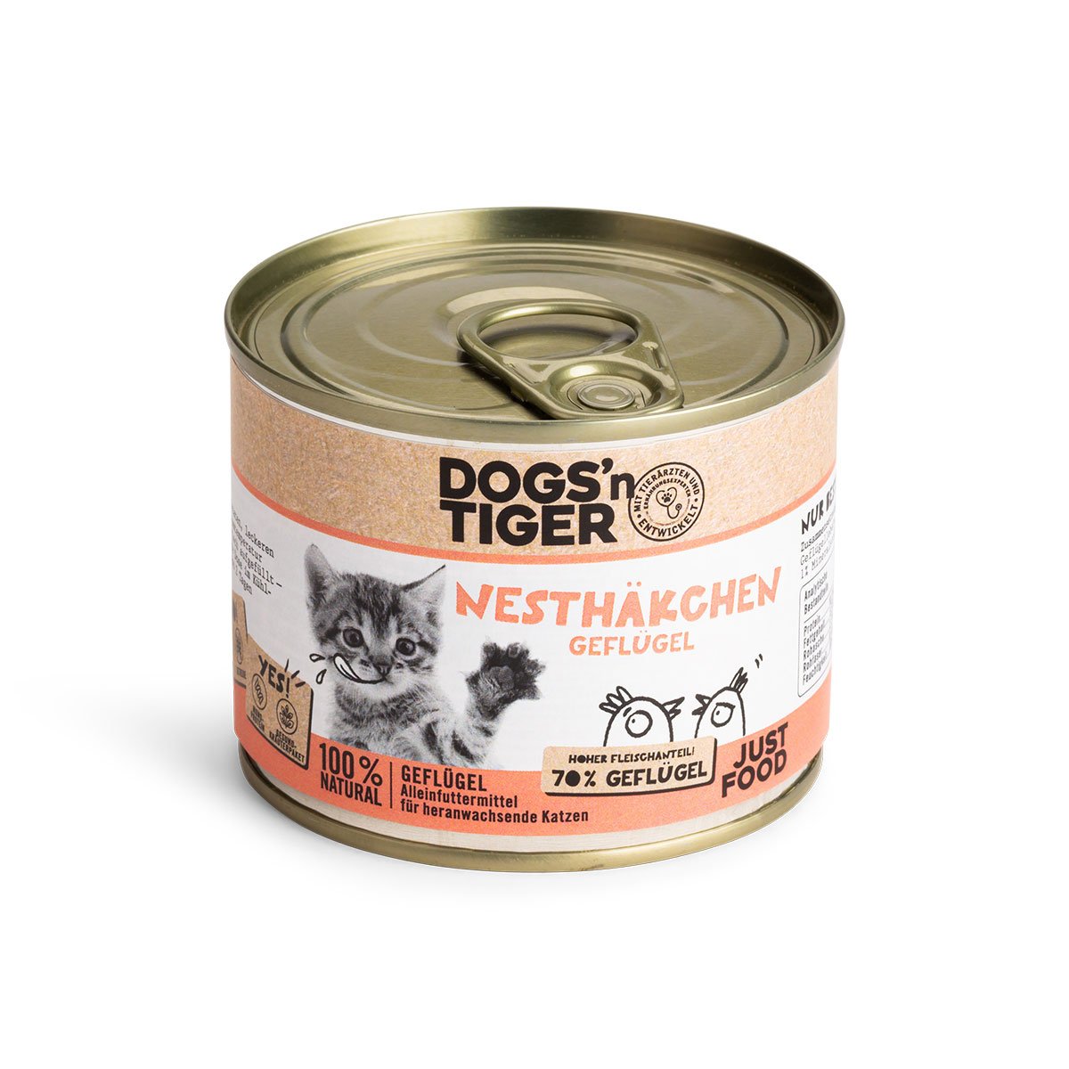 Dogs'n Tiger Nesthäkchen Kitten Nassfutter Geflügel 6x200g von Dogs'n Tiger