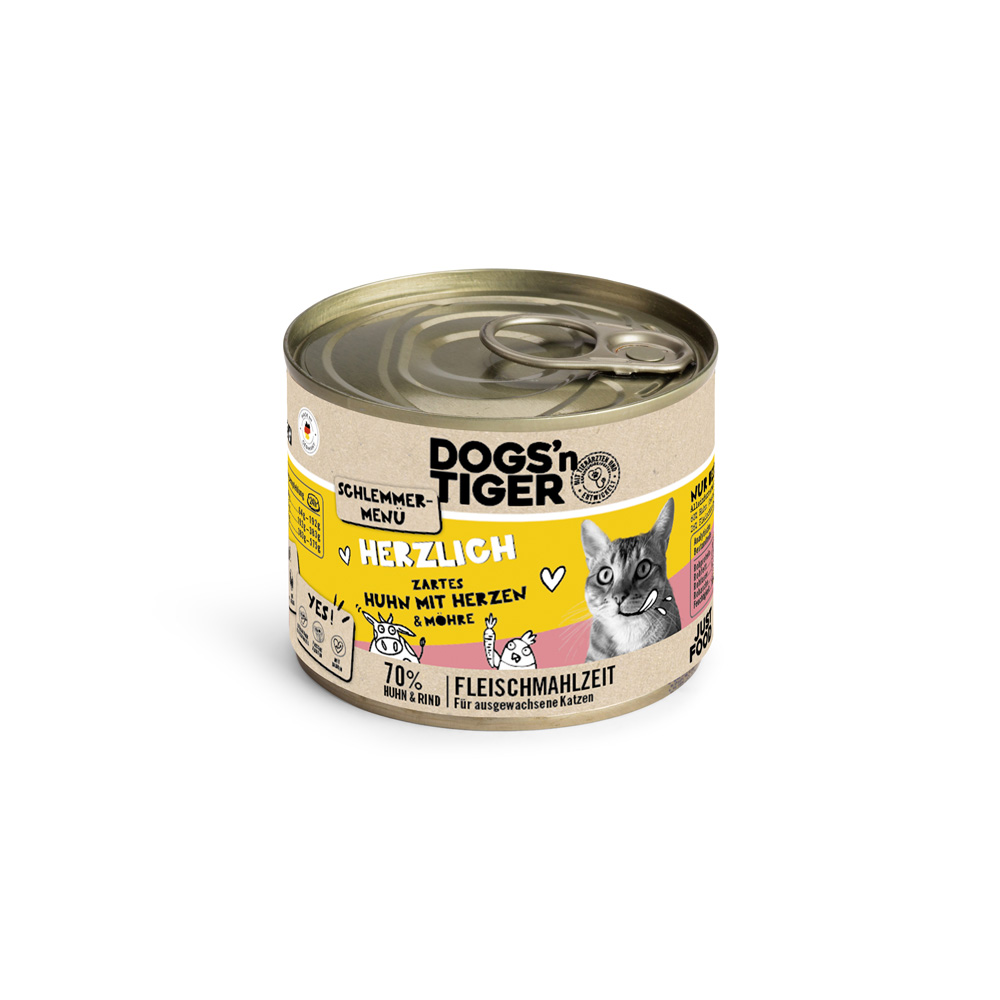 Dogs'n Tiger Schlemmermenü 6 x 200 g - Huhn mit Herzen von Dogs'n Tiger