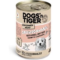 Dogs'n Tiger Schlemmermenü für Hunde 6 x 400 g - Geflügel mit Naturreis, Karotten und Zucchini (Junior) von Dogs'n Tiger