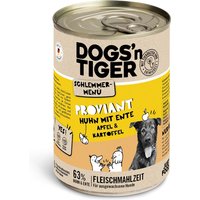 Dogs'n Tiger Schlemmermenü für Hunde 6 x 400 g - Huhn mit Ente, Apfel & Kartoffel von Dogs'n Tiger