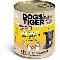 Dogs'n Tiger Schlemmermenü für Hunde 6 x 800 g - Huhn mit Ente, Apfel & Kartoffel von Dogs'n Tiger
