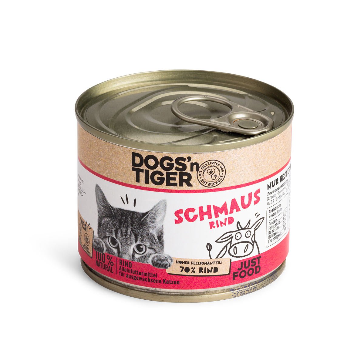 Dogs'n Tiger Schmaus Nassfutter Rind 6x200g von Dogs'n Tiger