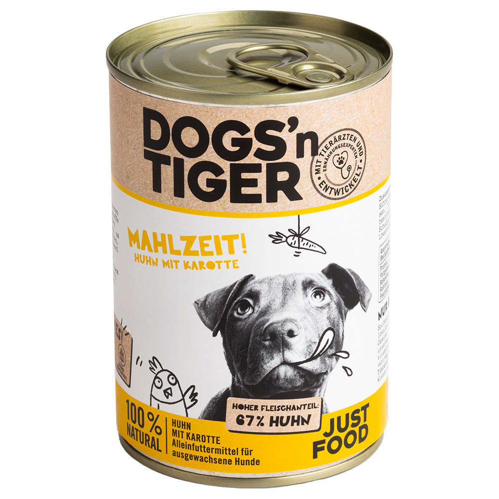 Sparpaket Dogs'n Tiger Adult 12 x 400 g - Huhn & Karotte von Dogs'n Tiger