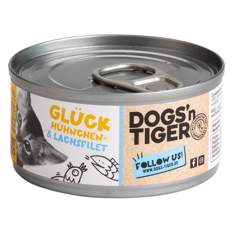 Sparpaket Dogs'n Tiger Cat Filet 24 x 70 g - Hühnchen- & Lachsfilet von Dogs'n Tiger