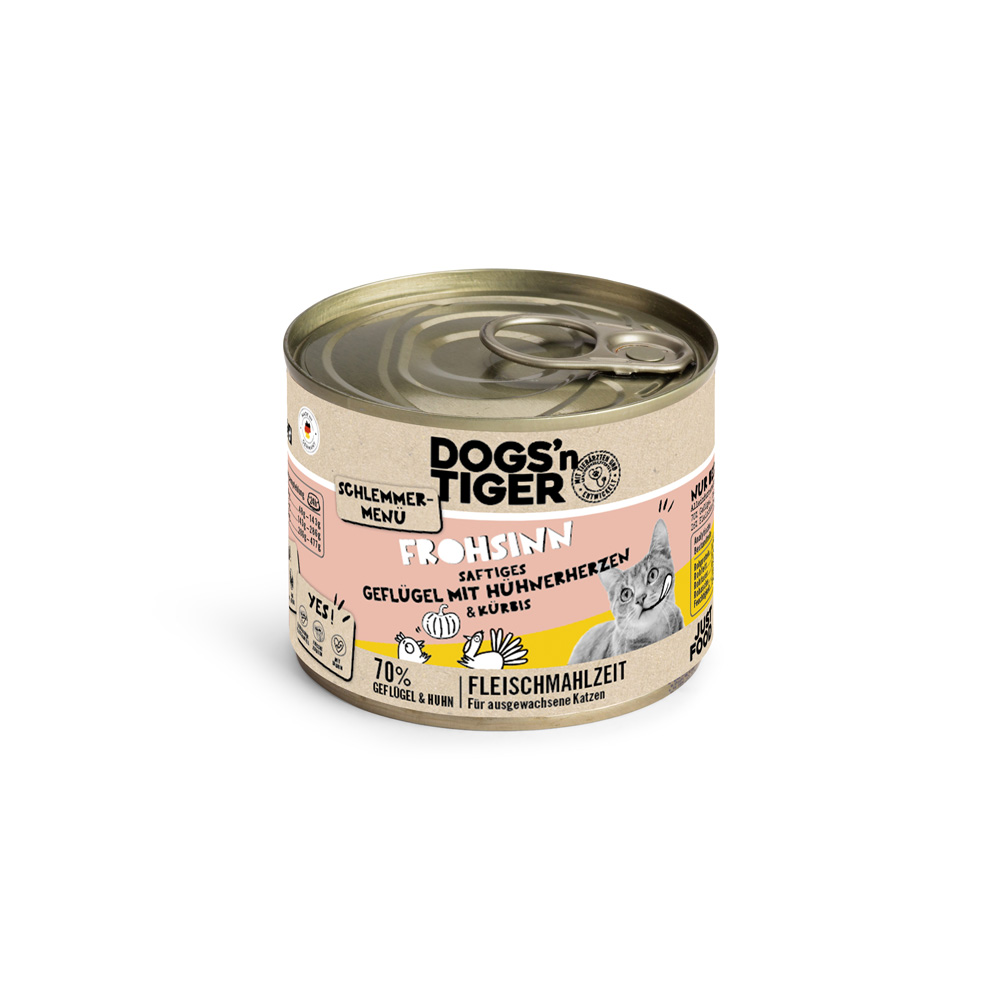 Sparpaket Dogs'n Tiger Schlemmermenü 12 x 200 g - Geflügel mit Huhn von Dogs'n Tiger
