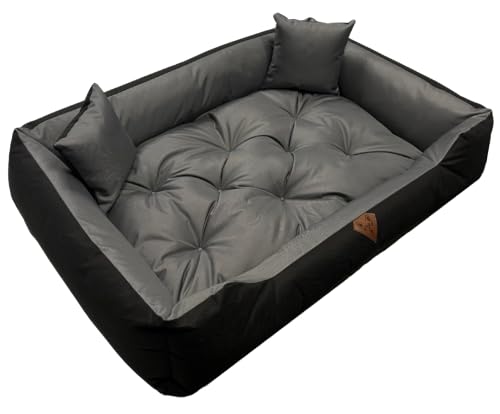 Dogs4Life Hundebett XXL | Groß, Mittelgroß, Klein | Hundekissen | Outdoor | Wasserabweisend | (L 115x95cm, Grau) von Dogs4Life