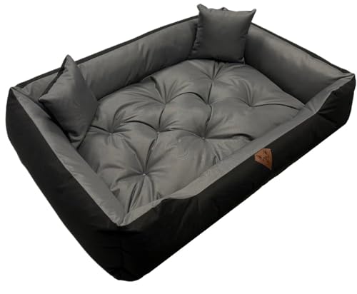 Dogs4Life Hundebett XXL | Groß, Mittelgroß, Klein | Hundekissen | Outdoor | Wasserabweisend | (S (75x65cm), Grau) von Dogs4Life