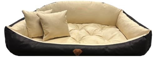 Dogs4Life Waschbar Orthopädisches Hundebett Hundekissen Hundesofa Hundekorb für Kleine Mittelgroße Grosse Hunde (L, Beige) von Dogs4Life