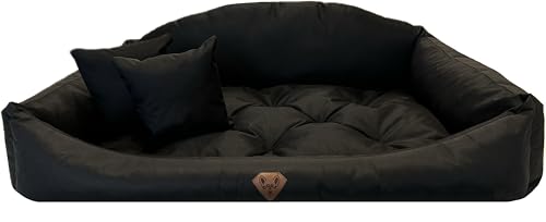 Dogs4Life Waschbar Orthopädisches Hundebett Hundekissen Hundesofa Hundekorb für Kleine Mittelgroße Grosse Hunde (M, Schwarz) von Dogs4Life