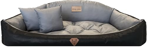 Dogs4Life Waschbar Orthopädisches Hundebett Hundekissen Hundesofa Hundekorb für Kleine Mittelgroße Grosse Hunde S - XXL Personalisiert mit Namen (S, Grau) von Dogs4Life