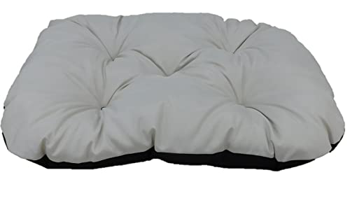 Dogs4Life stilvolles, wasserbeständiges Hundebett aus hochwertigem Codura PVC-Material - antiallergen, strapazierfähig und langlebig - leicht zu reinigen (L (120 x 90 cm), Beige) von Dogs4Life