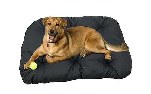 Dogs4Life stilvolles, wasserbeständiges Hundebett aus hochwertigem Codura PVC-Material - antiallergen, strapazierfähig und langlebig - leicht zu reinigen (L 120 x 90 cm Schwarz) von Dogs4Life