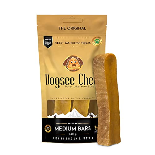 Dogsee Chew Natural Cheese Bars for Dogs - 140g (2 Medium Chews) | Himalayan Yak Cheese Dog Sticks, Protein & Calcium Rich | Long Chewing Fun & Odor Free Dental Care | Healthy & Delicious Treats von Dogsee
