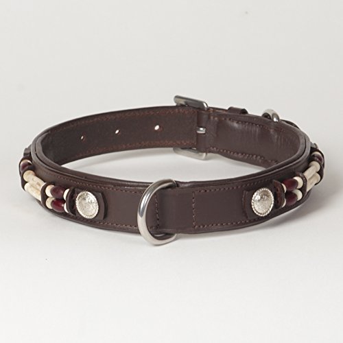 Großes Dakota-Hundehalsband, gepolstert, mit Perlen, passend für Halsumfang von 43,2 - 53,3 cm von Dogstuff Depot