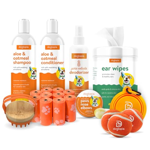 Ultimate Dog Care Bundle | All-in-One Hundepflegeset | Geschenk für Hundeliebhaber | 100 Kotbeutelrollen | Hundenäpfe | Pflegezubehör & Tragetasche Ultimate Dog Care Bundle | All-in-One Hundepflegeset | Geschenk für Hundeliebhaber | 100 Kotbeutelrollen | Hundenäpfe | Pflegezubehör & Tragetasche von Dogtopia