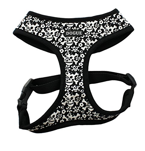 Dogue Totenkopf Geschirr Medium Schwarz von Dogue