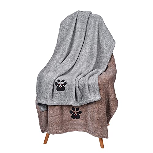 Dogvingpk Hundehandtücher zum Trocknen von Hunden (M-91,4 x 71,1 cm, 2 Stück, grau + 1 braun) von Dogvingpk