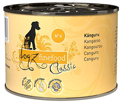dogz finefood Hundefutter nass - N° 6 Känguru - Feinkost Nassfutter für Hunde & Welpen - getreidefrei & zuckerfrei - hoher Fleischanteil, 6 x 200 g Dose dogz finefood Hundefutter nass - N° 6 Känguru - Feinkost Nassfutter für Hunde & Welpen - getreidefrei & zuckerfrei - hoher Fleischanteil, 6 x 200 g Dose von Dogz finefood