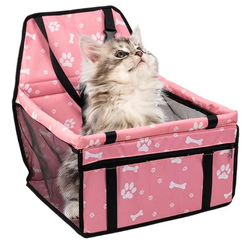 Doiyislem Hundesitz Für Auto - Haustier Autositz Mit Staufächern - Waschbares Hunde Reisebett Auto Sitz Zubehör Für Unterwegs von Doiyislem