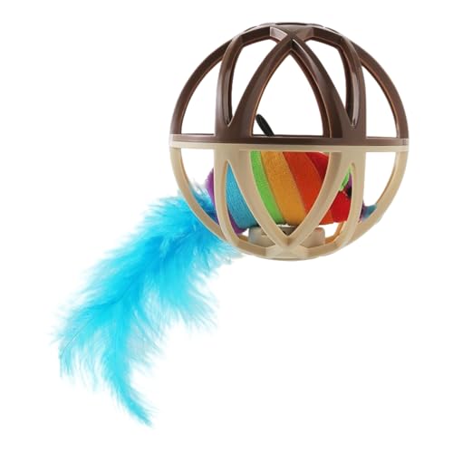 Doiyislem Interaktives Katzenball Spielzeug | Kitten Spielzeug mit Tiergeräuschen und Kratzaccessoires | Katzenspielzeug für Innen und Außen mit Trainingsfunktion | Zum, Bewegen Stimulieren für von Doiyislem
