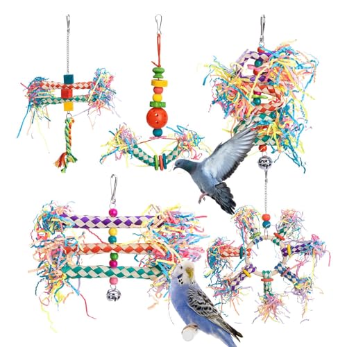 Doiyislem Vogel Spielzeug Zum Zerfetzen - 5 Stück Kauspielzeug Für Vögel - Kauspielzeug Für Sittiche Und Doiyislem Vogel Spielzeug Zum Zerfetzen - 5 Stück Kauspielzeug Für Vögel - Kauspielzeug Für Sittiche Und von Doiyislem