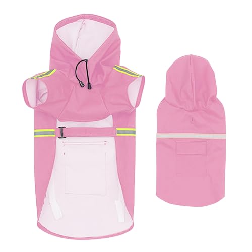 Doiyislem wasserdichte Hundejacke, Hunderegenmantel | Leicht tragbare Haustier-Regenjacke - Winddichter Regenmantel. Leicht tragbarer, atmungsaktiver, Verstellbarer Haustiermantel mit Kapuze zum von Doiyislem