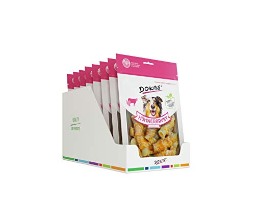 DOKAS Getreidefreier Premium Kausnack mit Hühnerbrust für Hunde – Ideal für zwischendurch, 8 x 250 g von Dokas