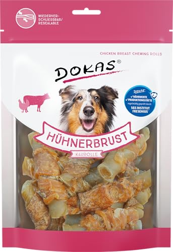 DOKAS Getreidefreier Premium Kausnack mit Hühnerbrust für Hunde – Ideal für zwischendurch, 8 x 250 g von Dokas