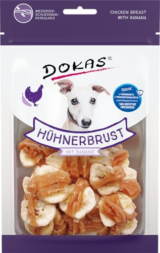 DOKAS Getreidefreier Premium Snack, Hühnerbrust mit Banane (8x70g) von Dokas