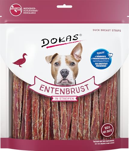 DOKAS Getreidefreier Premium Snack in Streifen für Hunde – Aus Entenbrustfilet, 500 g (6er Pack) von Dokas