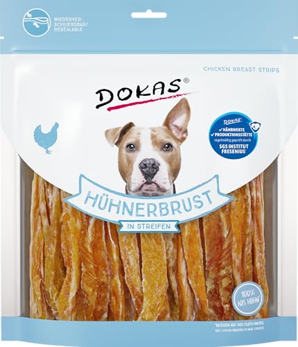 DOKAS Getreidefreier Premium Snack in Streifen für Hunde – Ideal für zwischendurch 5 x 500g von Dokas