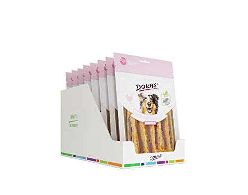 DOKAS Getreidefreier Premium Snack mit Hühnerbrust für Hunde – Ideal für zwischendurch, 8er Pack (8x220 g) von Dokas
